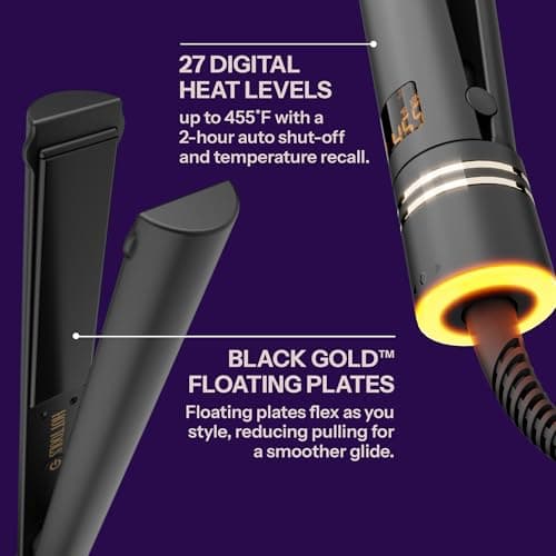 HOT TOOLS Pro Artist Black Gold Ionic 1-Inch Flat Iron thumbnail 4