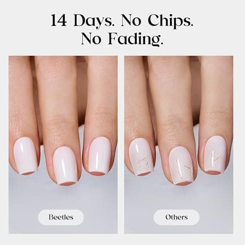 Beetles Gel Press On Nails - Natural Milky White (Short Almond) thumbnail 5