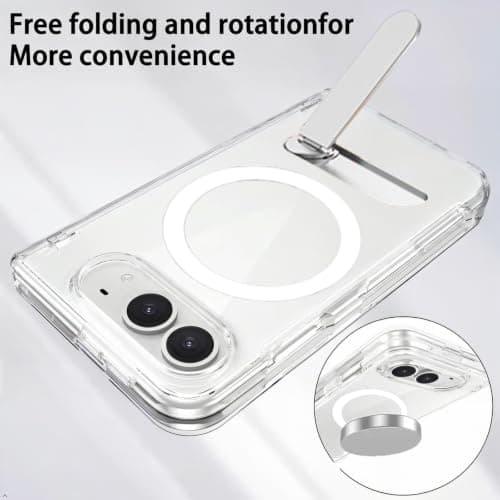 Hiooloon Magnetic for iPhone Duo Case Clear with Stand and Screen Protector thumbnail 4
