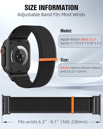 Trail Loop Nylon Sport Band for Apple Watch Ultra 3 2 1 Band for Men thumbnail 3