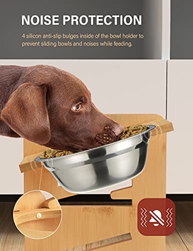Vantic Elevated Dog Bowls Bamboo Stand thumbnail 5