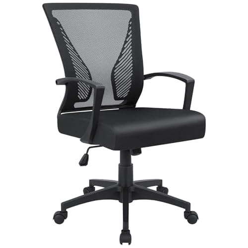 Furmax Office Chair Ergonomic Computer Desk Mesh Chair Mid Back Swivel Lumbar Support with Armrest (1 - image 1