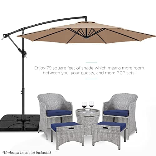 Best Choice Products 10ft Offset Hanging Market Patio Umbrella with Easy Tilt thumbnail 2