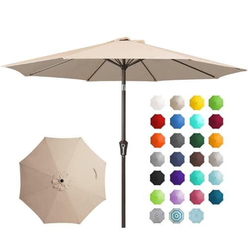 JEAREY 9FT Outdoor Patio Umbrella with Push Button Tilt and Crank, UV Protection Waterproof - image 1