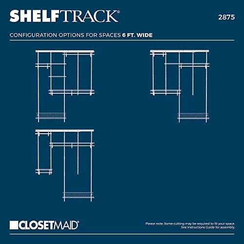ClosetMaid ShelfTrack 5-8 Ft. Adjustable Closet Organizer with Shoe Shelf thumbnail 5