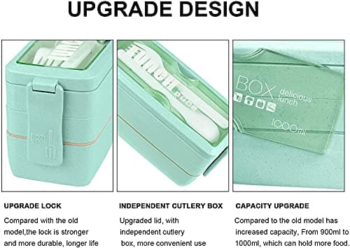Iteryn Stackable Bento Box 3-in-1 Wheat Straw thumbnail 2
