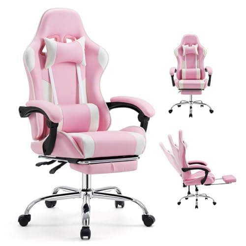 DUMOS Ergonomic Gaming Office Desk Chair with Footrest and Headrest for Adults