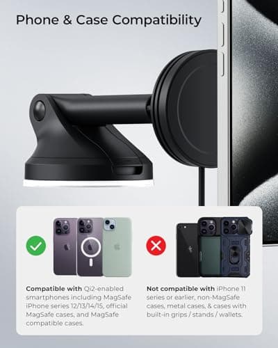 iOttie Velox Qi2 Mini 15W Wireless Charger Car Mount thumbnail 3