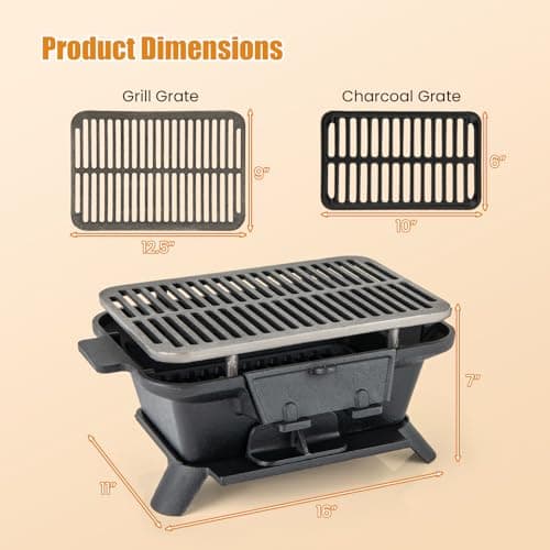 Outset Cast Iron Sliding Grate Hibachi Grill thumbnail 5