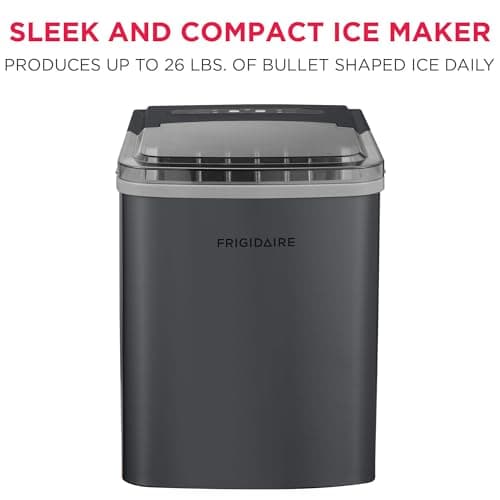 Frigidaire Countertop Portable, 26 lb per Day Bullet Ice Maker Machine (Black Stainless Steel) thumbnail 2