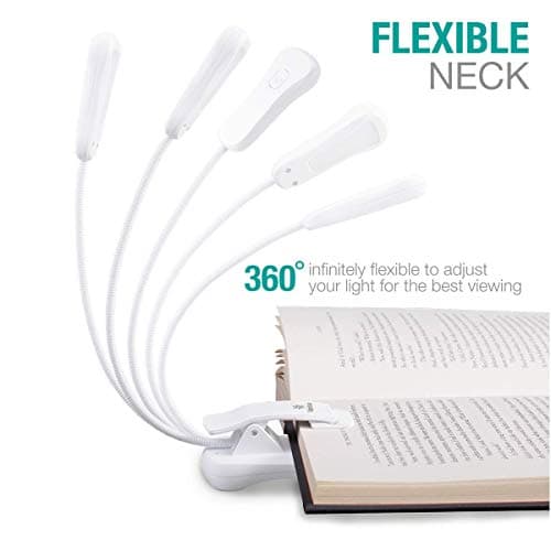 Vekkia 3000K Warm LED Rechargeable Book Light(Elegant White) thumbnail 5