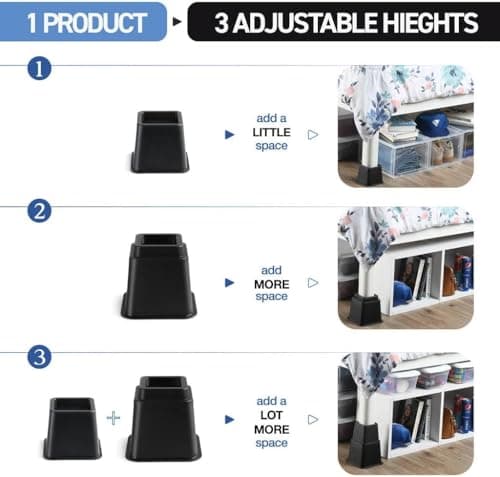 Home-it Stackable Bed Risers (8-Piece Set) thumbnail 3