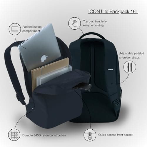 Incase ICON Lite Backpack, 16L Travel and Tech Backpack with Faux Fur Laptop Compartment thumbnail 3