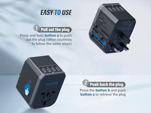 EPICKA Universal Travel Adapter TA-105 (USB-C + 4 USB-A) thumbnail 3