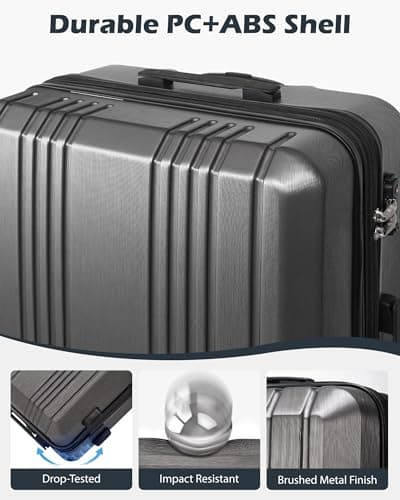 Coolife Luggage Expandable Suitcase PC+ABS Spinner 20-Inch thumbnail 4