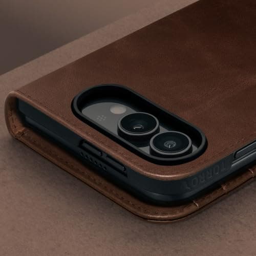 TORRO Leather Wallet Case for iPhone Duo 2026, Dark Brown thumbnail 4
