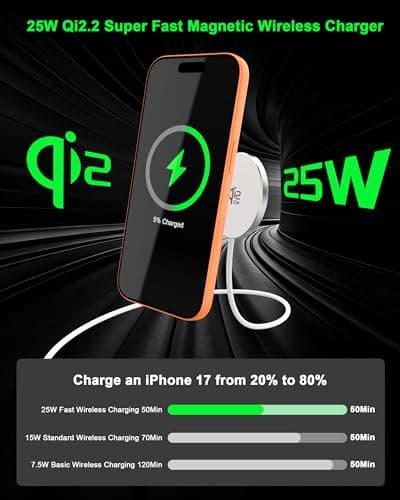 MFi Certified 25W Qi2.2 Magnetic Wireless Charger thumbnail 2