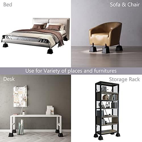 Napnapday Bed Risers 5 Inch Heavy Duty, 4 Pack Furniture Risers, Black thumbnail 3