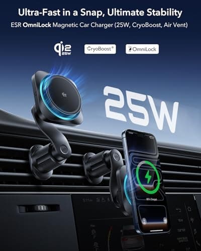 ESR OmniLock Qi2.2 25W MagSafe Car Mount Charger with CryoBoost thumbnail 2