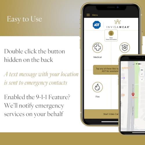 invisawear Smart Jewelry - Personal Safety Device - Gold Expandable Bracelet thumbnail 5