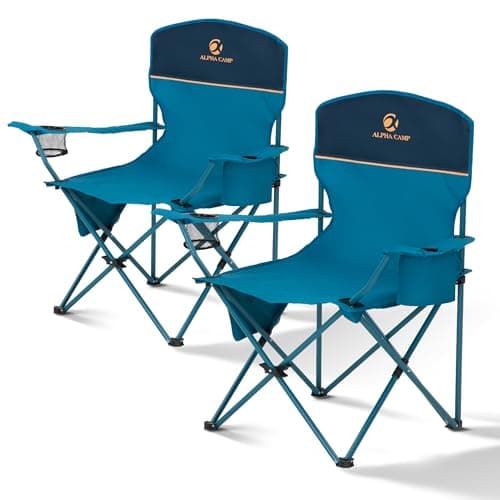 ALPHA CAMP Low Folding Beach Chair with Cooler Bag - image 1