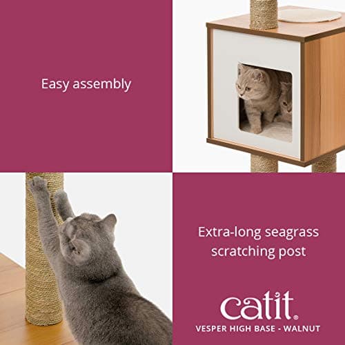 Catit Vesper High Base Cat Tree, Walnut thumbnail 3