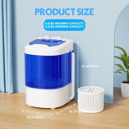 Superday Mini Portable Washing Machine Single Tub 6.6 LBS thumbnail 5