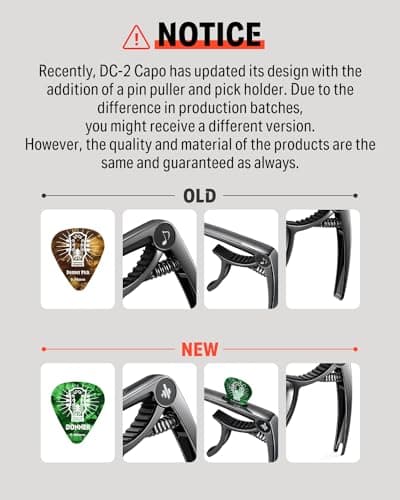 Donner DC-2 Guitar Capo with Celluloid Pick Set (16 Picks) thumbnail 2
