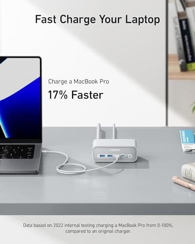 Anker 525 Charging Station, 7-in-1 USB C Power Strip, 65W Max thumbnail 4