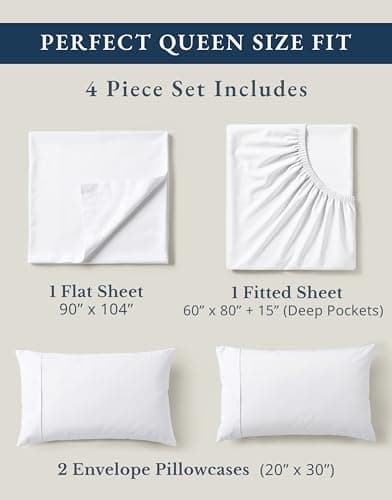 Lane Linen 100% Organic Cotton Queen Sheet Set thumbnail 4