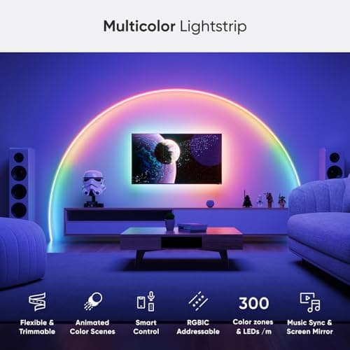 Nanoleaf Essentials Matter Lightstrip, RGBW, 16.4ft, 300 Color Zones thumbnail 2
