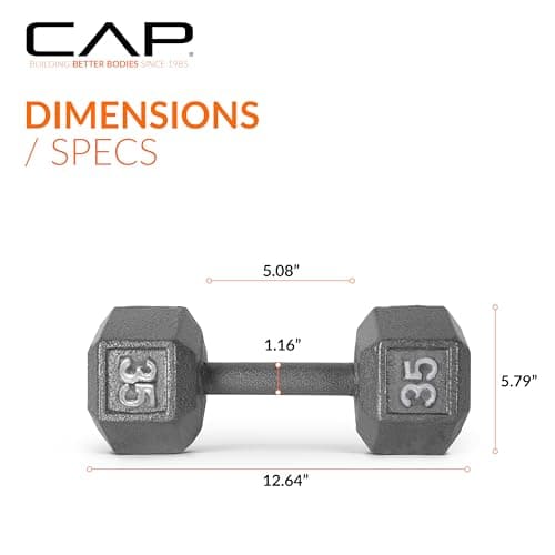 CAP Barbell Cast Iron Hex Dumbbell (Multiple Options) thumbnail 4