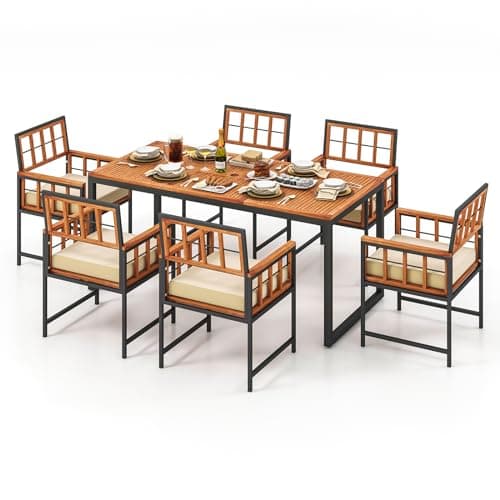 Tangkula 7-Piece Patio Dining Set with Acacia Wood Table - image 1