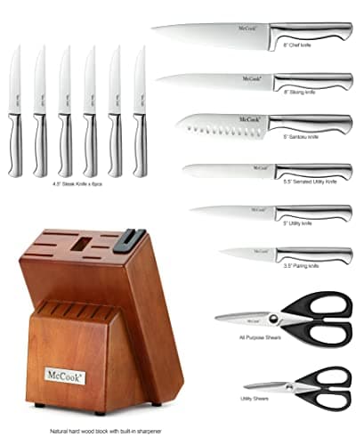 McCook MC29 15-Piece German Stainless Steel Knife Block Set thumbnail 2