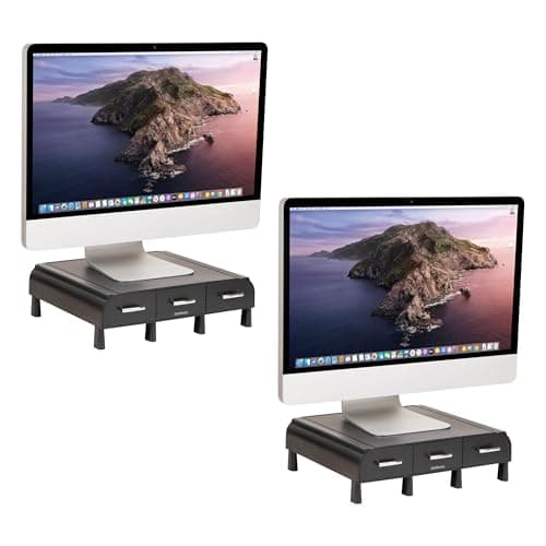 Mind Reader Monitor Stand, 3 Storage Drawers - image 1
