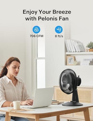 PELONIS 12-Inch Oscillating Table Fan thumbnail 2