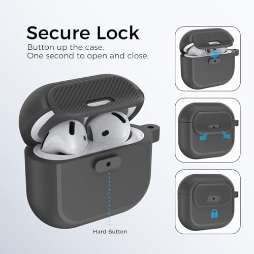 TRONWIN AirPods 5 and AirPods 4 Case, Button Lock One-Piece Cover thumbnail 3