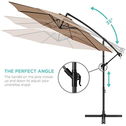 Best Choice Products 10ft Offset Hanging Market Patio Umbrella with Easy Tilt thumbnail 4