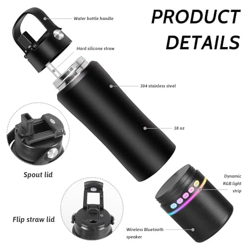 IceWater 3-in-1 Smart Water Bottle with Bluetooth Speaker (18 oz) thumbnail 4