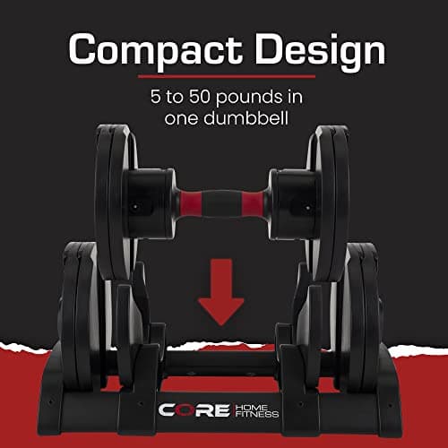 Core Fitness Adjustable Dumbbell Set 50 lb (Pair) thumbnail 5