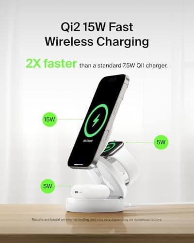 Belkin Qi2 15W Wireless Fast Charging Station, 3 in 1 iPhone Charger thumbnail 3