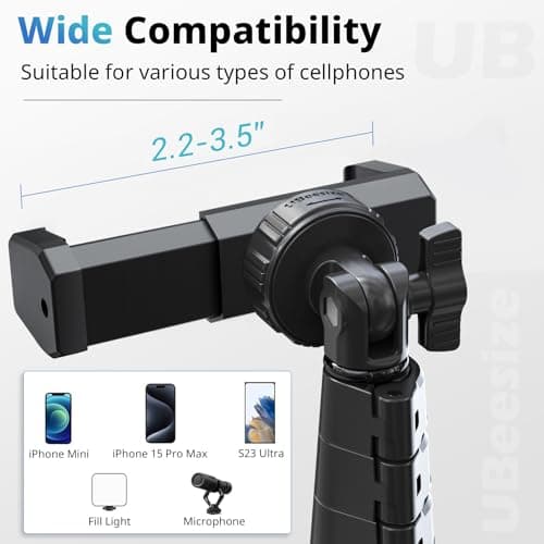 UBeesize 67-inch Tripod with Phone Mount and Bluetooth Remote thumbnail 3