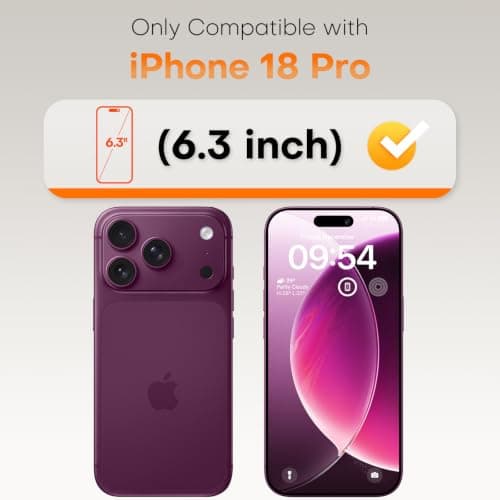 TOCOL for iPhone 18 Pro Screen Protector, Tempered Glass with Easy Installation Frame thumbnail 2