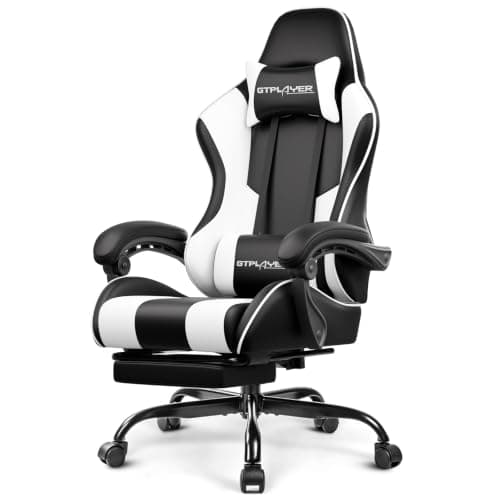 GTPLAYER Gaming Chair, Computer Chair with Footrest and Lumbar Support
