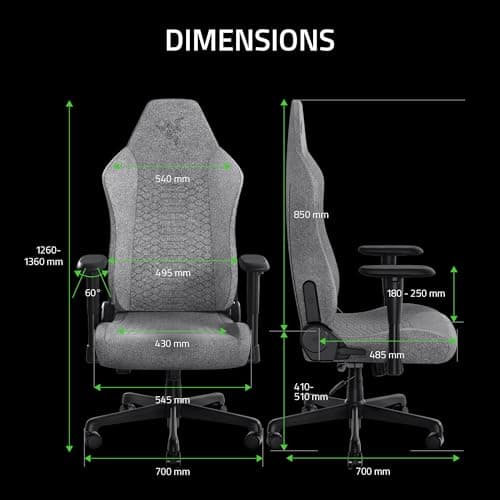 Razer Iskur V2 X Ergonomic Gaming Chair, Light Gray Edition thumbnail 2