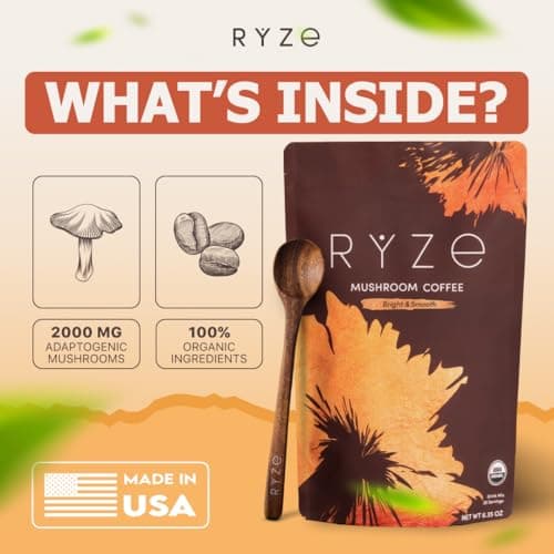 RYZE Superfoods Mushroom Coffee (Medium Roast, 30 Servings) thumbnail 5