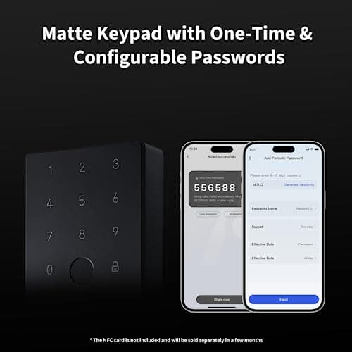 Aqara Smart Lock U100, Fingerprint Keyless Entry Door Lock with Apple Home Key, Touchscreen Keypad, Bluetooth Electronic Deadbolt thumbnail 4
