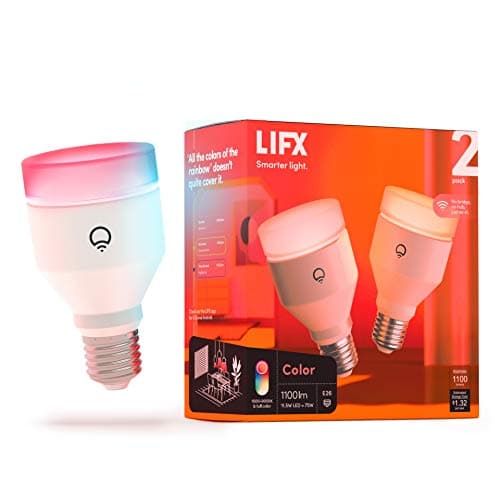 LIFX Color A19 1100 Lumens Wi-Fi Smart LED Bulb (2-Pack) - image 1