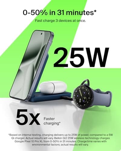 Belkin Qi2.2 25W 2-in-1 Foldable Fast Charging Station thumbnail 2