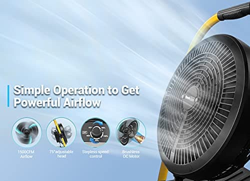 Geek Aire Rechargeable Outdoor Misting Fan with Hose Attachment thumbnail 5